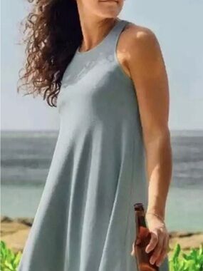 Free Fly Apparel Women’s Bamboo Flex Dress in Light Blue; Size Small